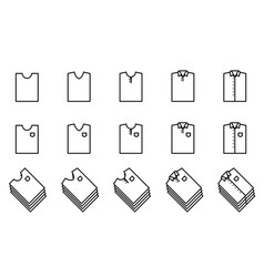 T Shirt Icon Set - Folded Shape Style