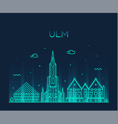 Ulm Skyline Germany Baden Linear Style