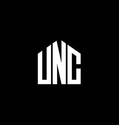 Unc Letter Logo Design On Black Background