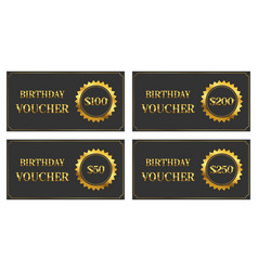 Black Birthday Vouchers Set