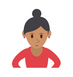 Happy Woman With Hair In High Bun Icon Image