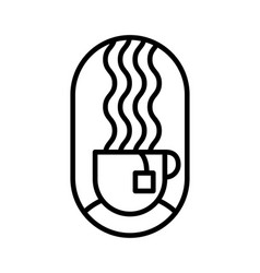 Tea Cup With Bag Line Icon Outline