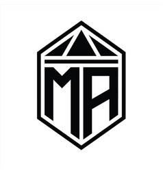 Ma Letter Logo Monogram Simple Hexagon Shield