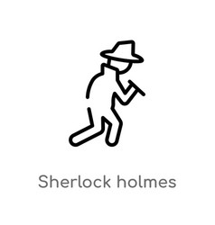 Outline Sherlock Holmes Icon Isolated Black