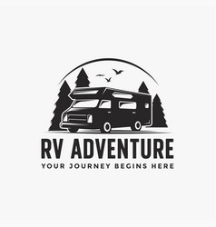 Vintage Retro Rv Camper Van Logo Icon Template