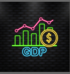 Arrow Neon Icon Gdp - Gross Domestic Product