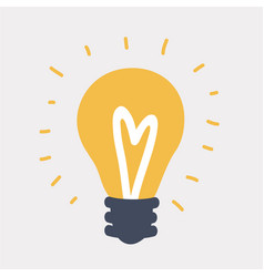 Light bulb with rays shine energy and idea symbol Vector Image