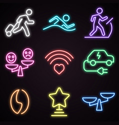 Neon Public Places Icon Set