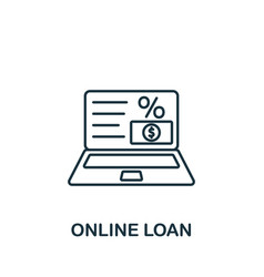 Online Loan Icon Monochrome Simple Fintech