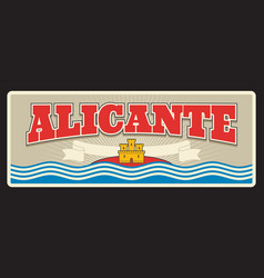 Spain Alicante Spanish City Retro Travel Plate