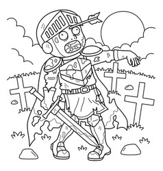 Zombie Knight Coloring Page For Kids