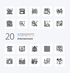 20 Entertainment Line Icon Pack Like Tic Tac Tv