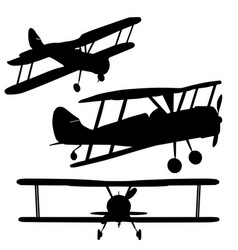 Biplane Silhouette Set