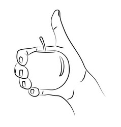 Hand With Thumb Up Holding An Apple