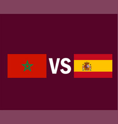 Morocco Vs Spain Flag Emblem Symbol Design