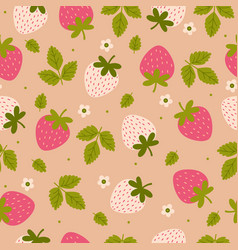 Seamless Summer Pattern With Berries Flowers