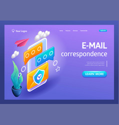 3d Isometric Cartoonreliable Protection Of Email