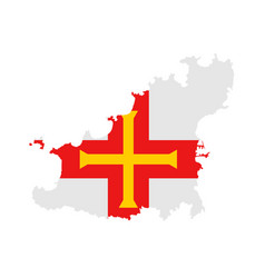 Island Guernsey Map Flag Silhouette