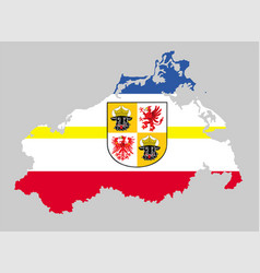 Mecklenburg Western Pomerania Map With Flag