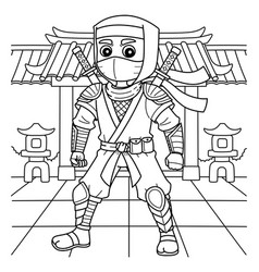 Ninja With Armor Coloring Page For Kids