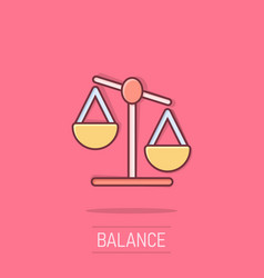 Scale Balance Icon In Comic Style Justice Cartoon