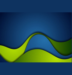 Bright Blue Green Background With Lines And Waves