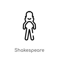 Outline Shakespeare Icon Isolated Black Simple