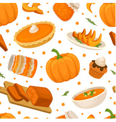 Pumpkin Food Seamless Pattern Thanksgiving