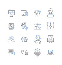 Quantum Transformation Line Icons Collection