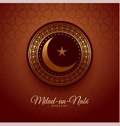 Eid milad un nabi moon and star design background Vector Image