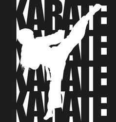 Karate Text And Silhouette