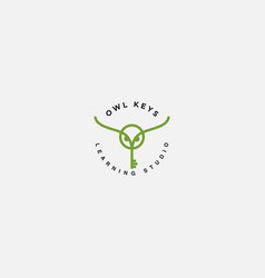 Keys And Owl Simple Logo Design Minimalist