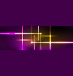 Shiny Neon Lights Dark Abstract Background With