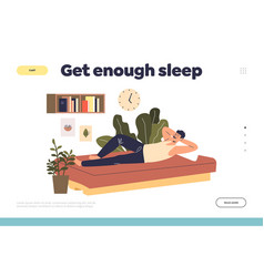 Get Enough Sleep Concept Of Landing Page With Man