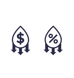 Oil Price Drop Or Fall Icons