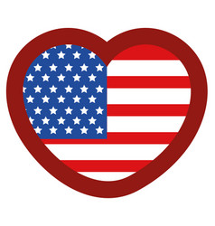 American Flag In Heart