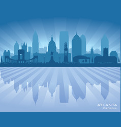 Atlanta Georgia City Skyline Silhouette