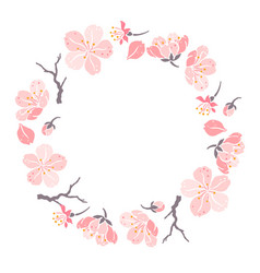 Frame With Sakura Flowers Beautiful Decorative