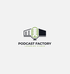 Podcast Factory And Mic Logo Design