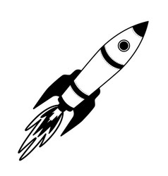 Rocket Spaceship Flying Cartoon Flat