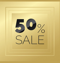 50 Percent Sale Gold And Black Golden Banner Sign