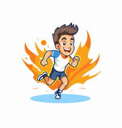 A Boy Running In Fire