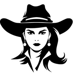 Cowgirl - Black And White