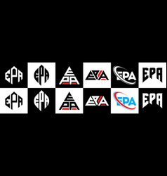 Epa Letter Logo Design In Six Style Polygon