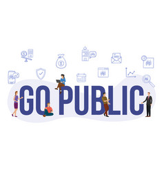 Go Public Stock Market Concept With Big Word