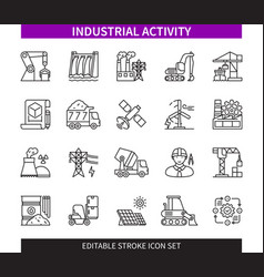 Industrial Activity Editable Stroke Icon Set