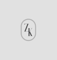 Initial Zk Wedding Monogram Logo Design