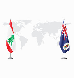 Lebanon And Cayman Islands Flags For Official