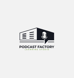 Podcast Factory Studio Logo Modern Simple