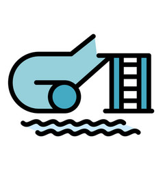 Water Park Pipe Icon Flat